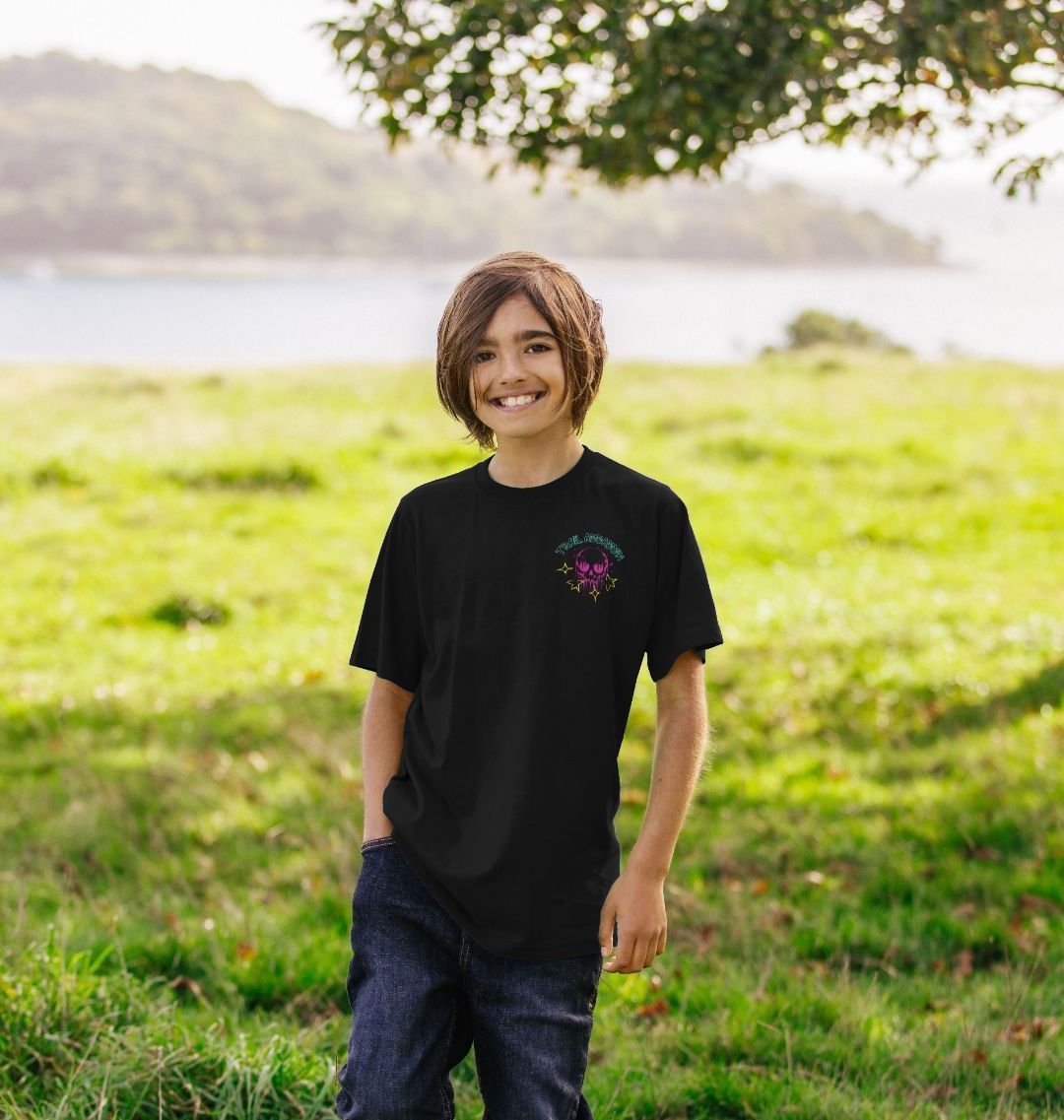 Kids Organic Cotton MTB T-Shirt with dripping Skull