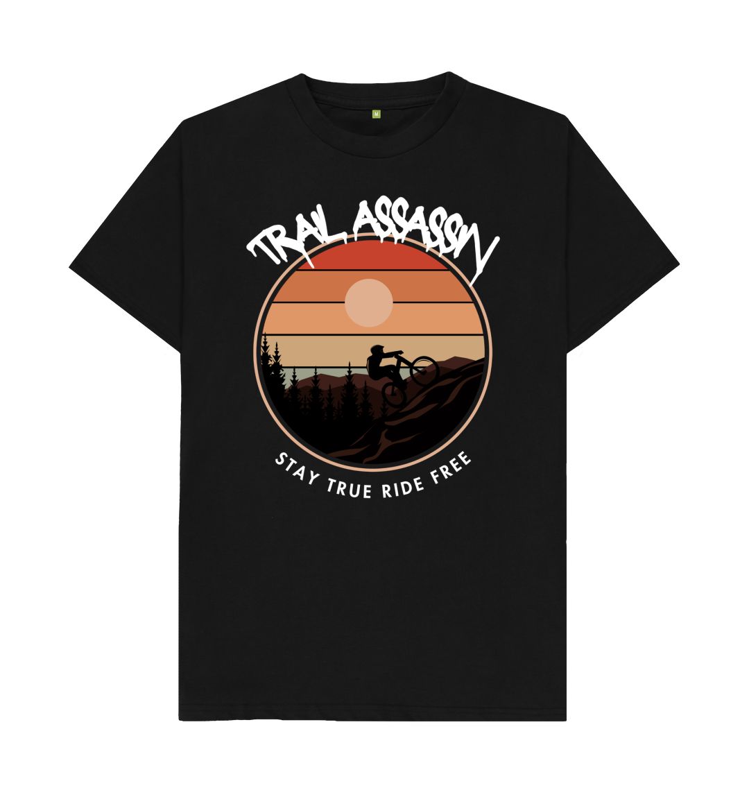 Black Men\u2019s T-Shirt (STAY TRUE RIDE FREE)