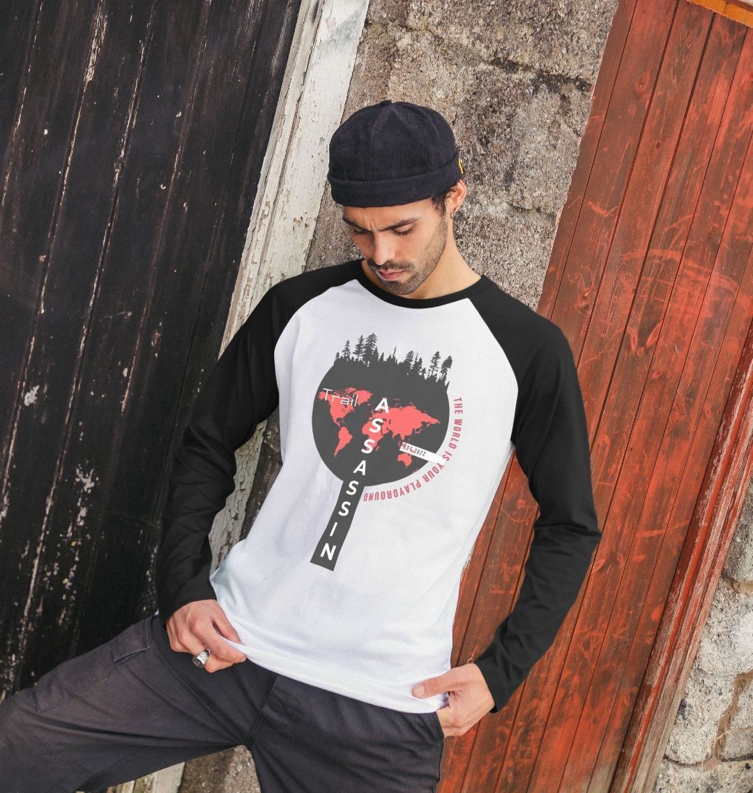 Men’s Organic Cotton MTB Long Sleeve T-Shirt With World Graphic