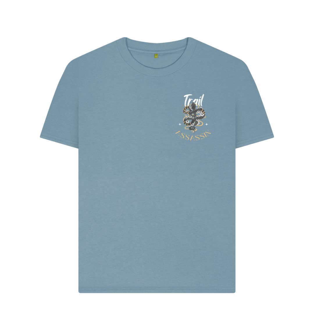 Stone Blue Ladies T-Shirt With Snake Graphic