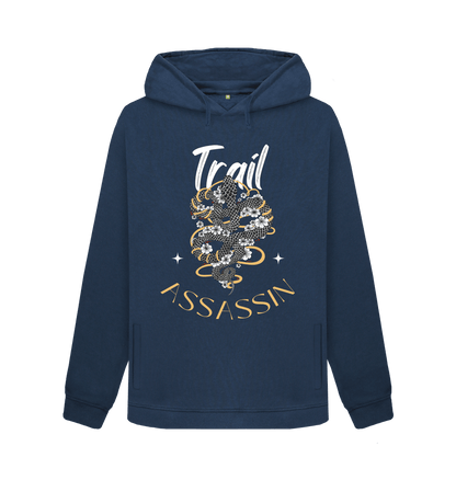 Navy Blue Ladies Hoodie With Snake Graphic