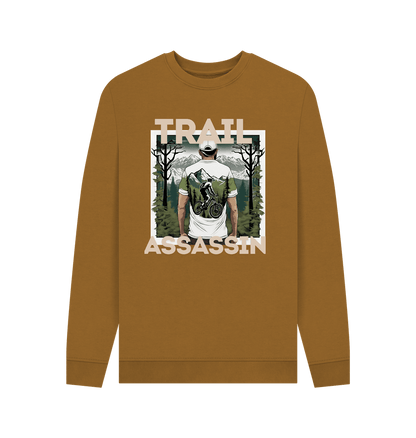 Brown Sweater With Mountain Biker Graphic