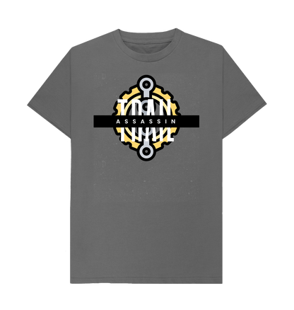 Slate Grey T-Shirt With Chain and Chainring Graphic