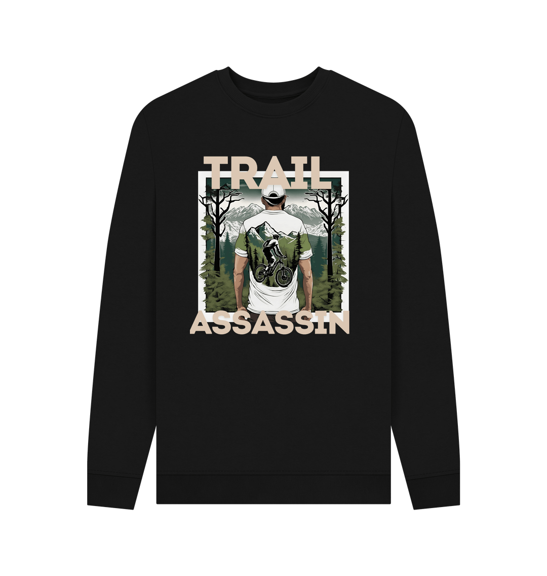 Black Sweater With Mountain Biker Graphic