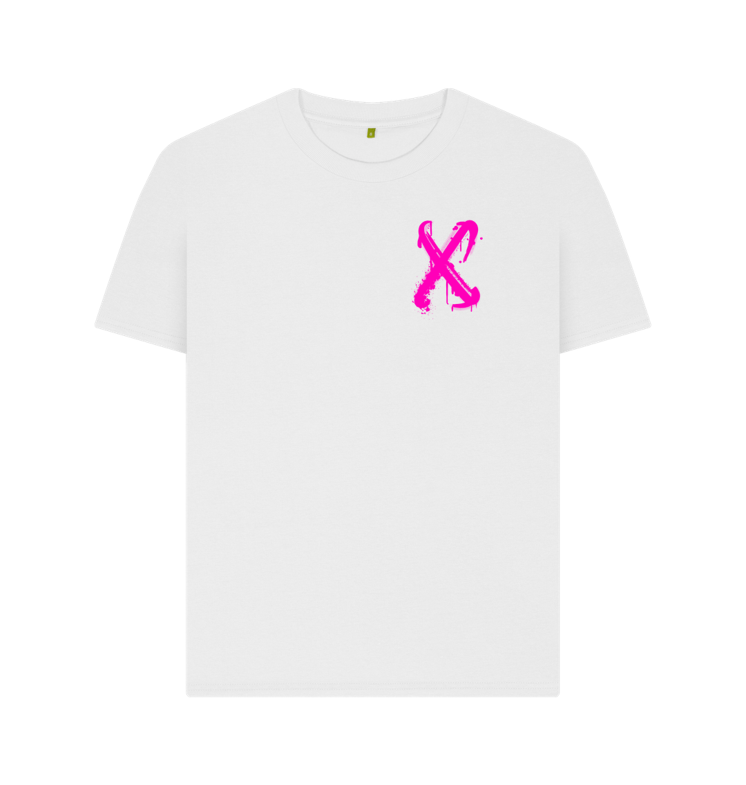 White Ladies T-Shirt with X Graphic