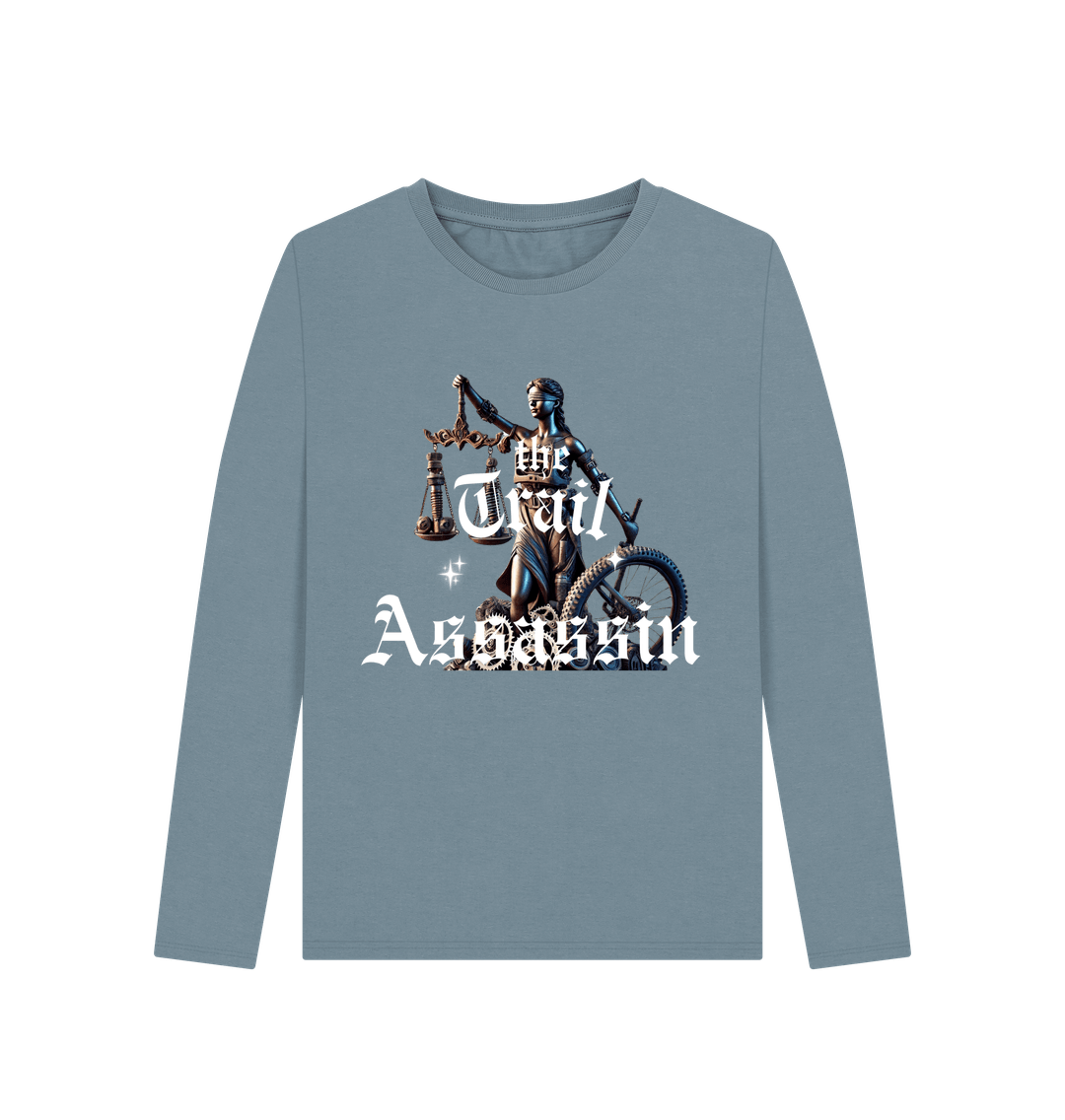 Stone Blue Printed Long Sleeve T Shirt