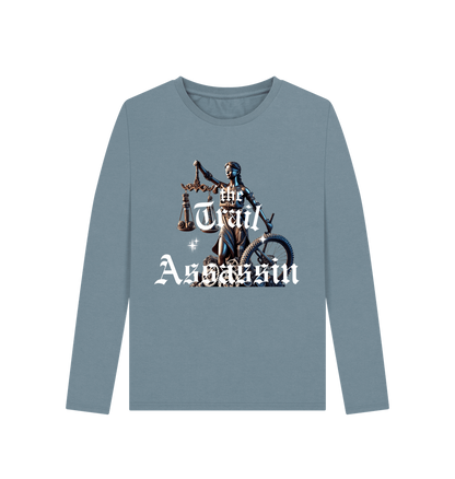 Stone Blue Printed Long Sleeve T Shirt