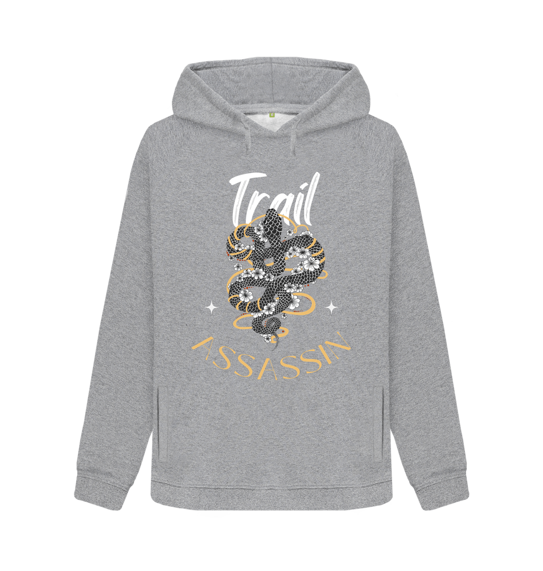 Light Heather Ladies Hoodie With Snake Graphic