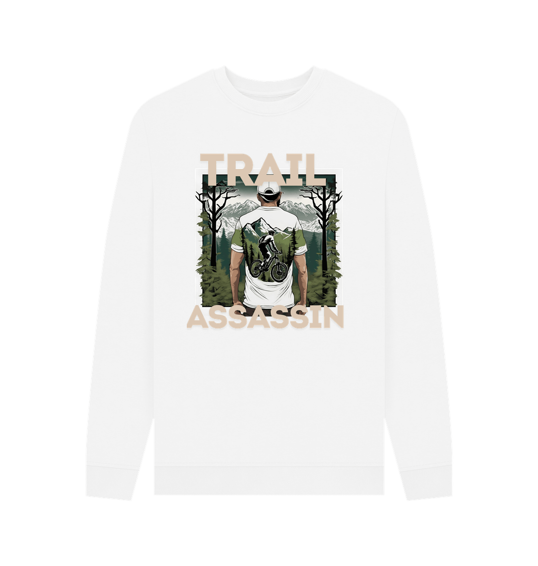 White Sweater With Mountain Biker Graphic