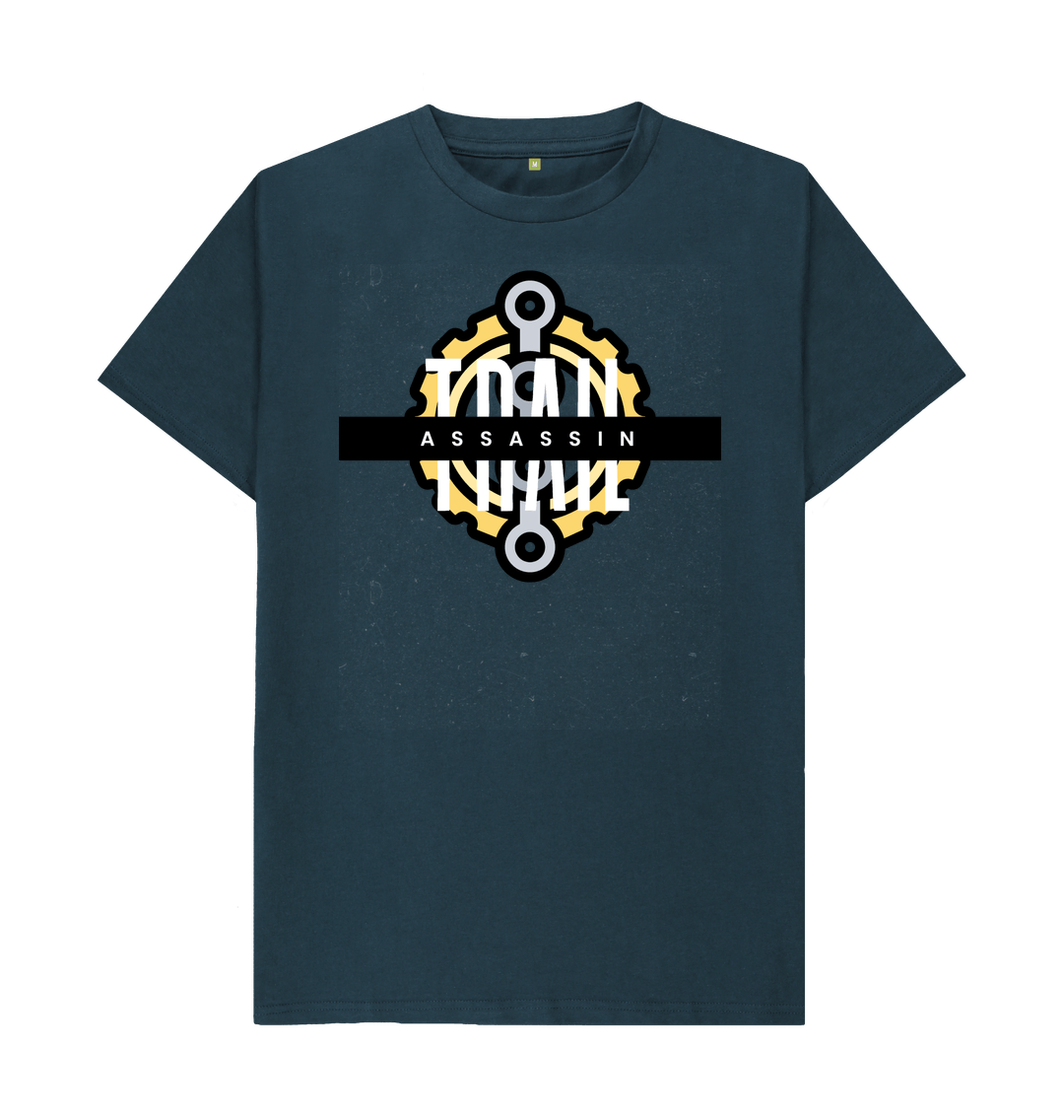 Denim Blue T-Shirt With Chain and Chainring Graphic