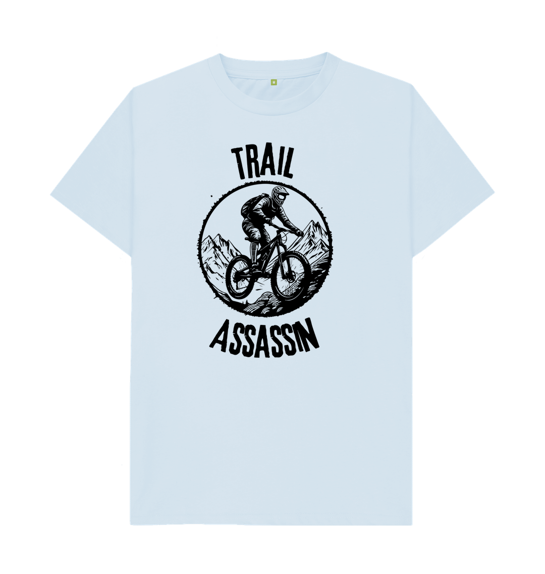 Sky Blue T-Shirt with  Mountain Biker Graphic