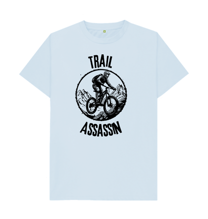 Sky Blue T-Shirt with  Mountain Biker Graphic