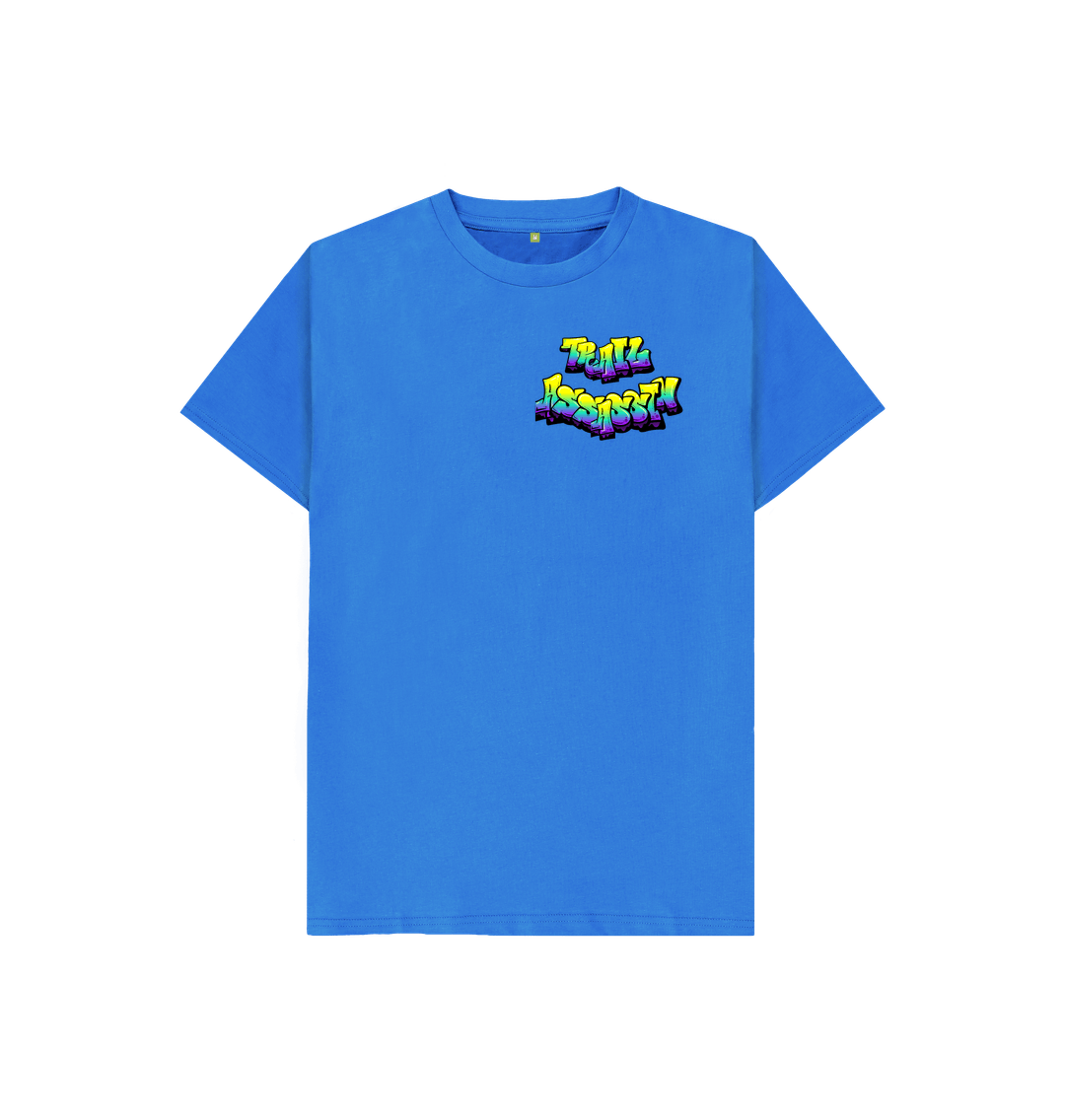 Bright Blue Kids T-Shirt with Graffiti