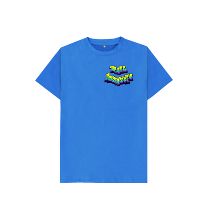 Bright Blue Kids T-Shirt with Graffiti