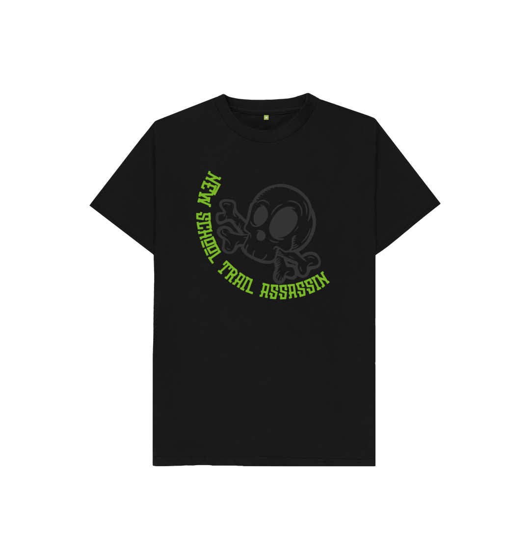 Black Kids T-Shirt \u201cNEW SCHOOL\u201d Green