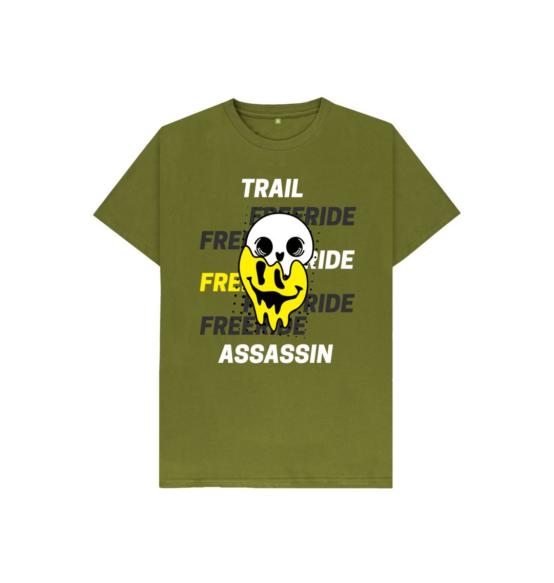 Moss Green Kids T-Shirt \u201cFREERIDE\u201d