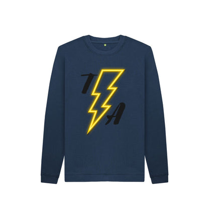 Navy Blue Kids Sweater\u201dHIGH VOLTAGE\u201d