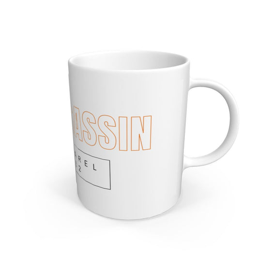 White Mug \u201cTRAIL ASSASSIN\u201d White