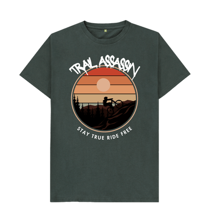 Dark Grey T-Shirt (STAY TRUE RIDE FREE)