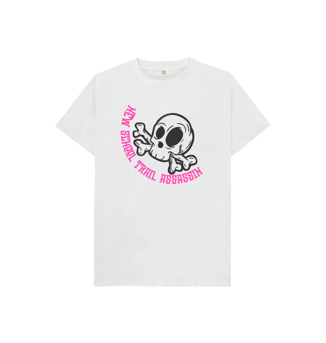 White Kids T-Shirt \u201dNEW SCHOOL\u201d Pink