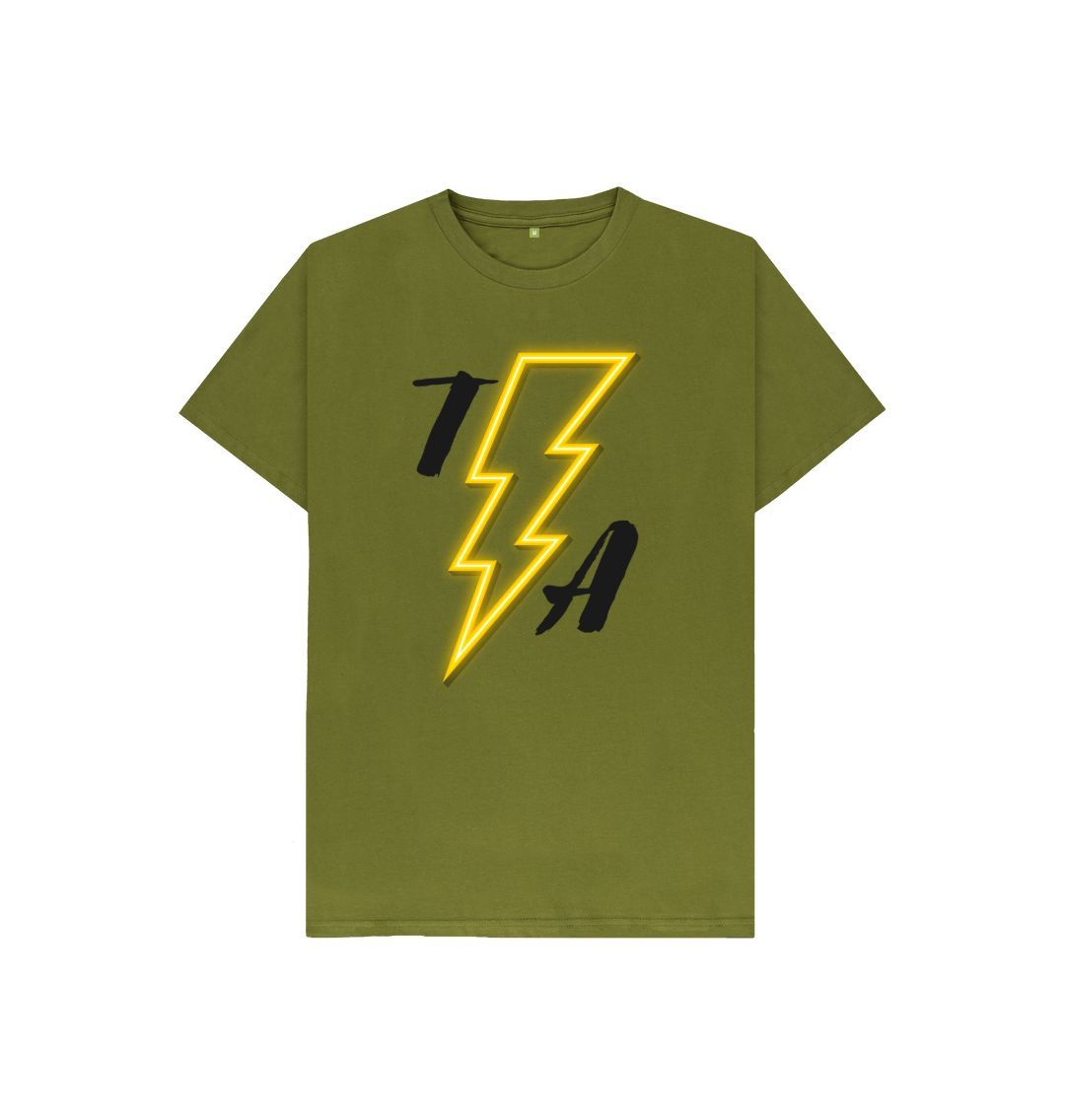 Moss Green Kids T-Shirt\u201dHIGH VOLTAGE\u201d